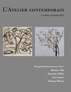 L'Atelier contemporain, premier numéro , été 2013